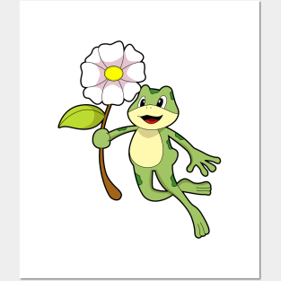 Frog with Flower Posters and Art